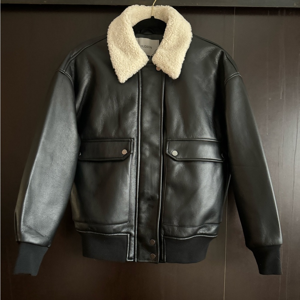 Hudson faux leather bomber jacket